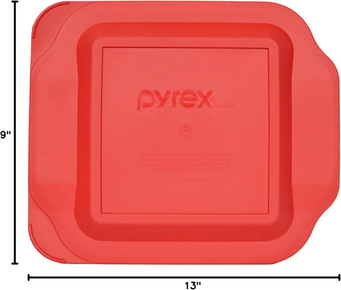 Pyrex BASICS 3 Red Lid Bundle - (1) 222-PC 2qt, (1) 232-PC 2qt and (1) 233-PC 3qt - Made in the USA...